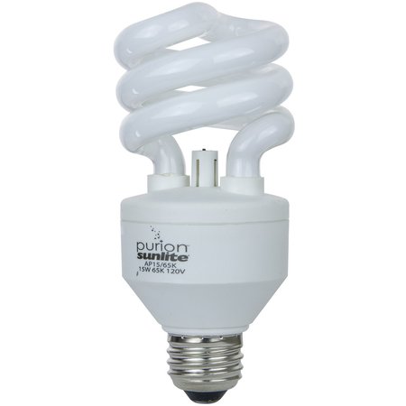 SUNSHINE LIGHTING Sunlite¬Æ AP15/65K Air Purification Spiral CFL Light Bulb, Medium Base, Daylight 05569-SU